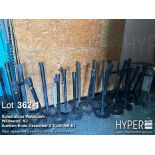 Lot (approx 20) Black Metal Retractable Belt Stanchions