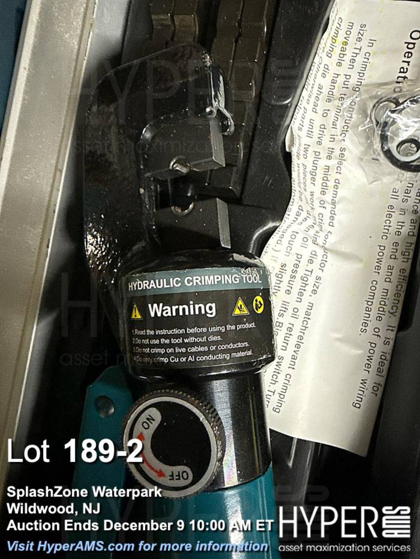 Hydraulic Crimping Tool with Molded Case, Black and Teal - Image 2 of 2