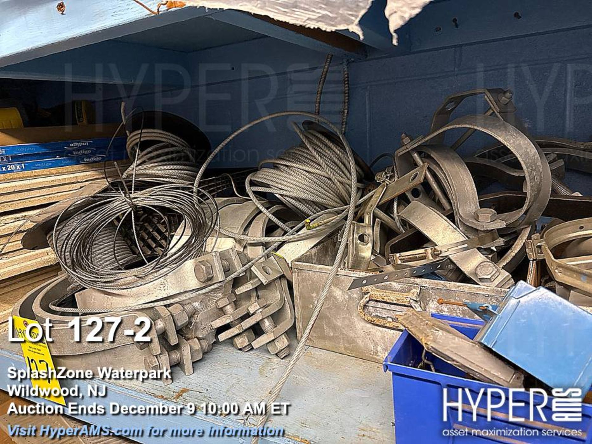 Lot of Industrial Pipe Clamps and Steel Wire Ropes - Image 2 of 2