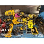 Large lot cordless tools: DeWalt Cordless Drill/Driver Set, DW959, DW960, DCF840, DC790, DCD703, DCD