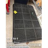 Black Rubber Anti-Fatigue Floor Mats, 36"x36", Set of 5, Beveled Edges