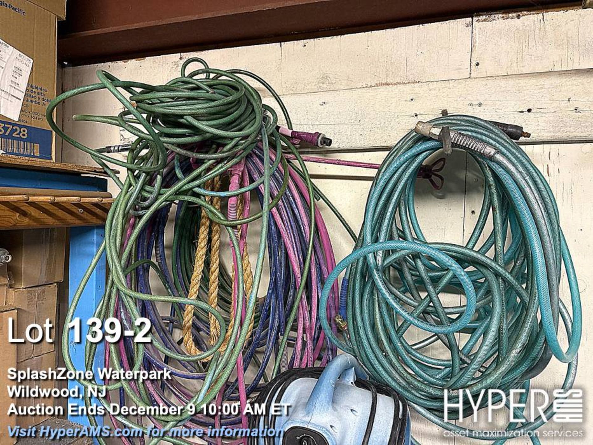 Lot of extension cords, paint hose, air hose, extension cords, pressure washing wands as pictured - Image 2 of 3