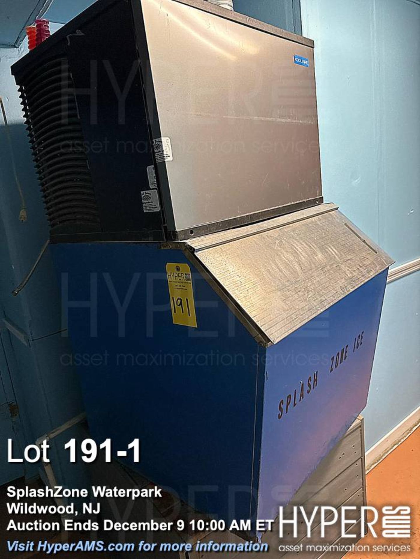 Manitowoc KDT0400W-161 Ice Maker Machine, 1000 lbs Production, Serial 1120863701 with storage bin