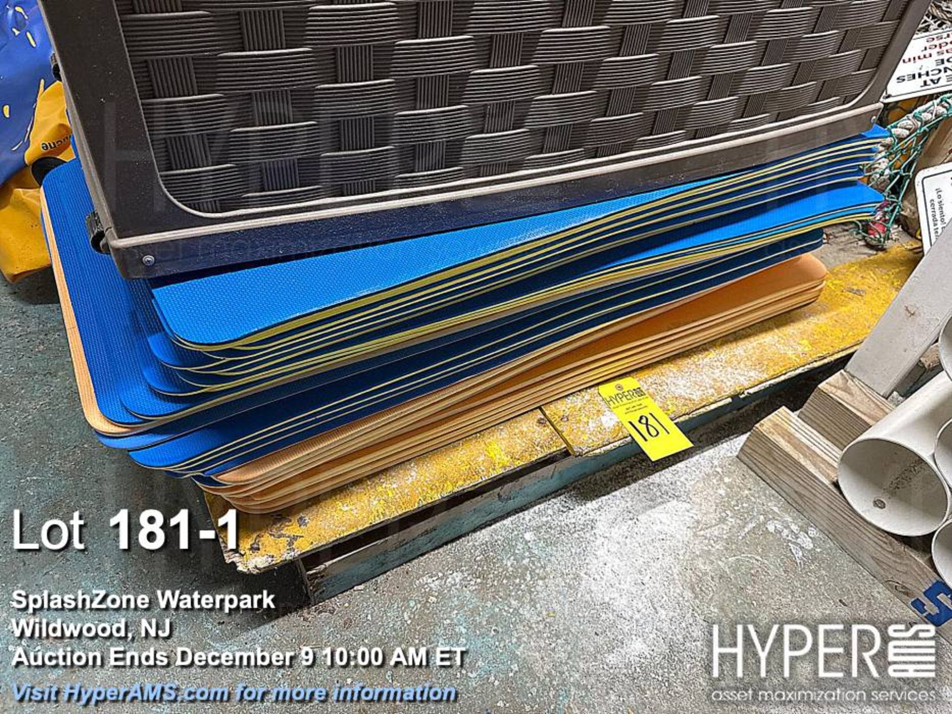 Blue & Orange EVA Foam Exercise Mats, Textured, Approx. 68"x24", storage bin