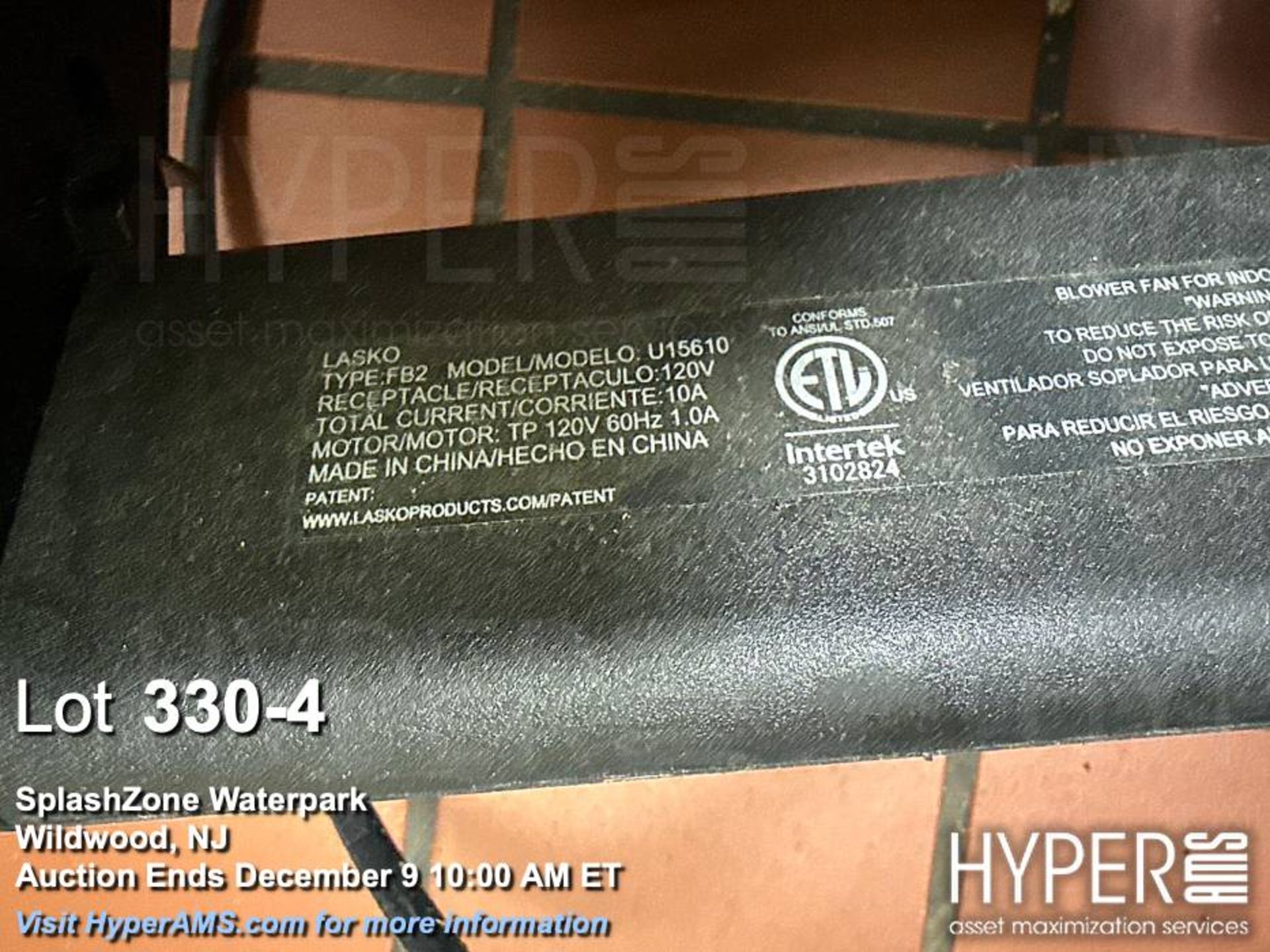 Lot (4) Utilitech, Lasko & XPOWER High-Velocity Air Movers, 1/4 HP, 120V - Image 4 of 5