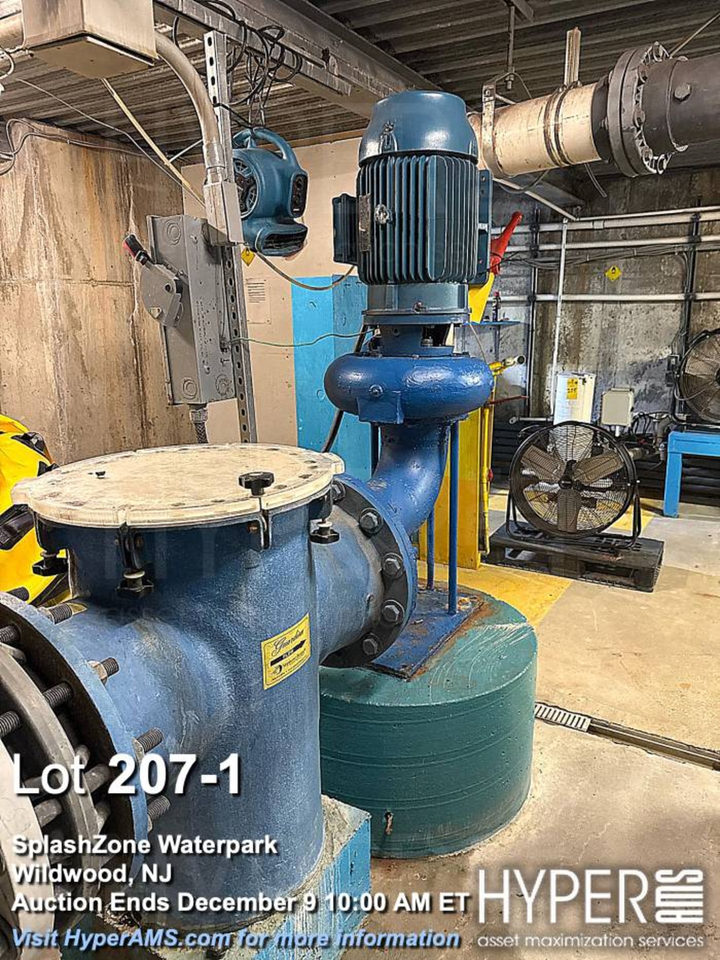 Neptune-Benson Model 2631 filter basket and pump, 25 HP motor