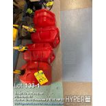 Lot o (4) No-Spill Gasoline Can, 5 Gallon Capacity, Auto-Stop Flow Control, USA Made