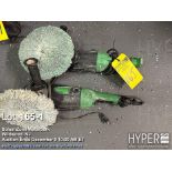 Lot (2) buffers: Hitachi G13SR & G18SR Disc Grinder/Polisher, 120V, 7" Disc, 1,700W