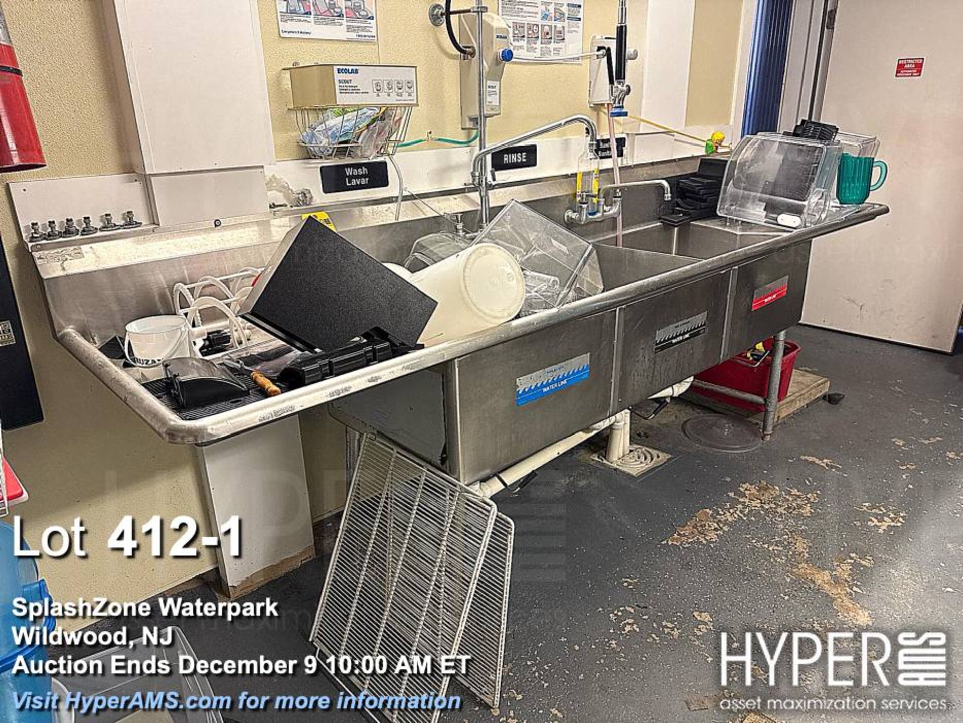 KCS Commercial Stainless Steel Triple Compartment Sink, NSF Certified