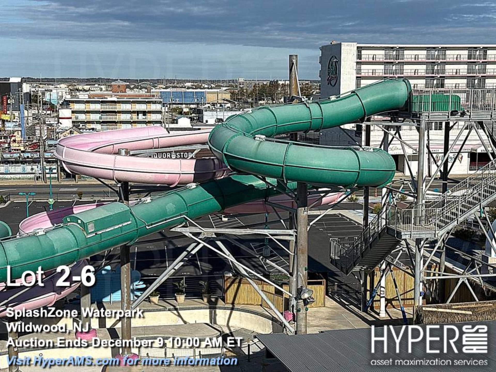 WhiteWater West Industries twin-slide attraction, complete. Overall slide height 40 feet, includes " - Image 6 of 22