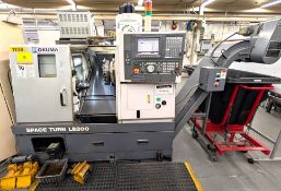 2004 OKUMA SPACE TURN LB200C CNC TURNING CENTER, OKUMA OSP-E100L CNC CONTROL, COLLET CHUCK, TOOL
