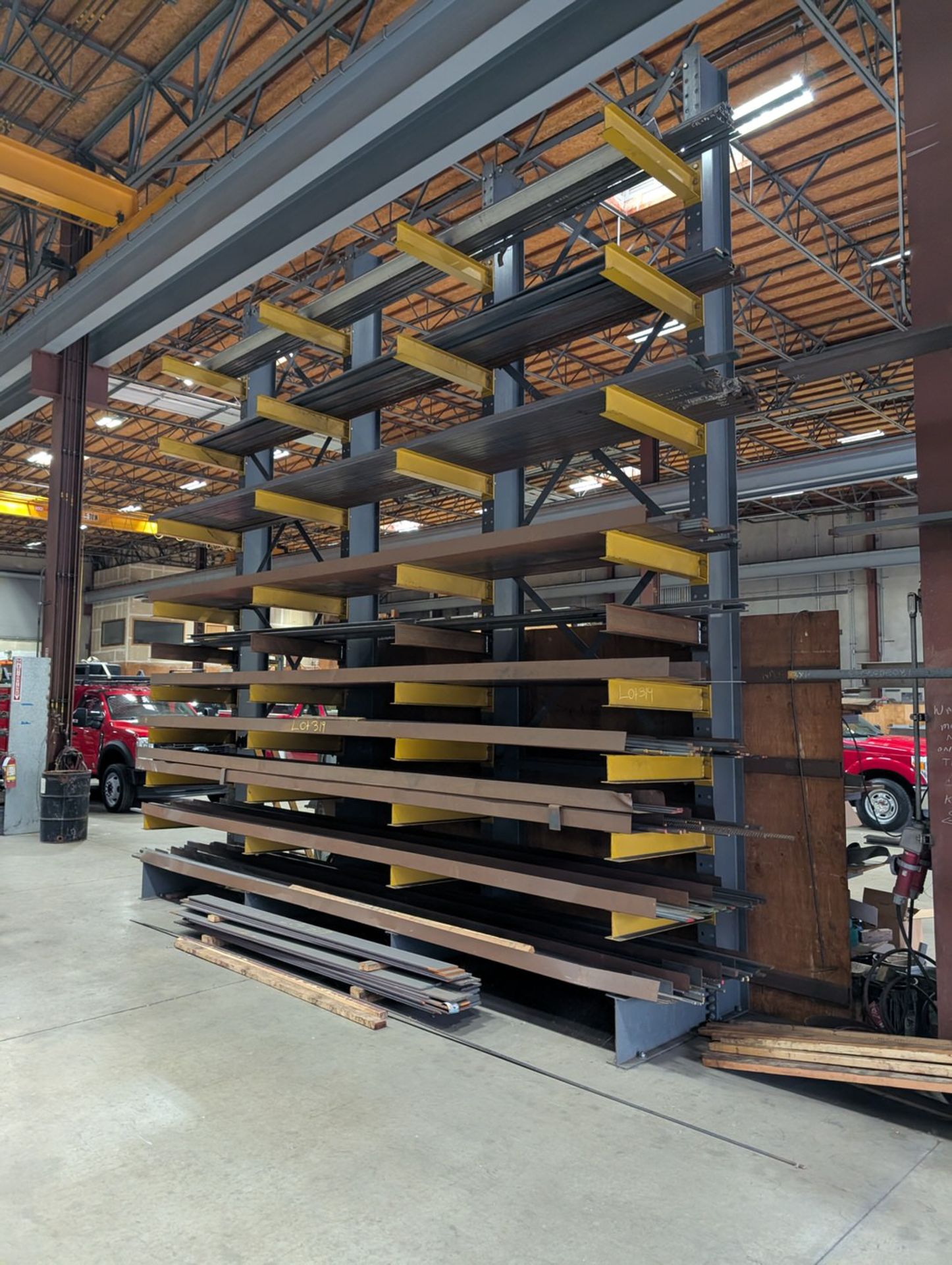 Assorted Raw Material W/ 4-Post Cantiliver Rack To Inlcude But Not ...