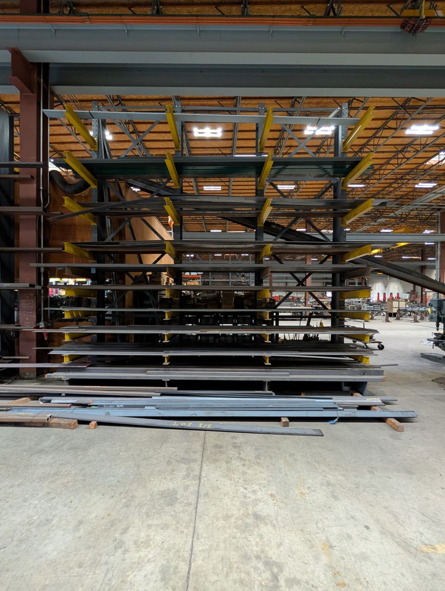 Assorted Raw Material W/ 4-Post Cantiliver Rack To Inlcude But Not ...