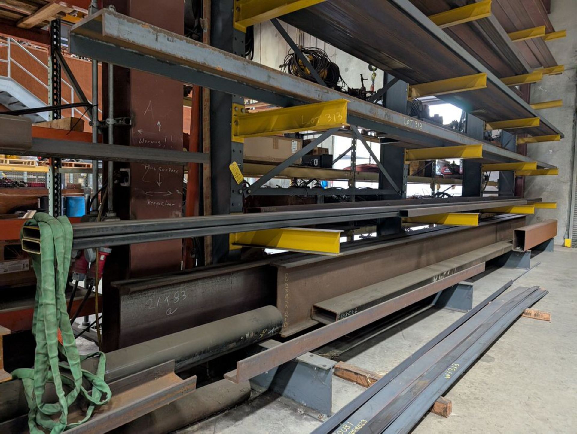 Assorted Raw Material W/ 4-Post Cantiliver Rack To Inlcude But Not ...