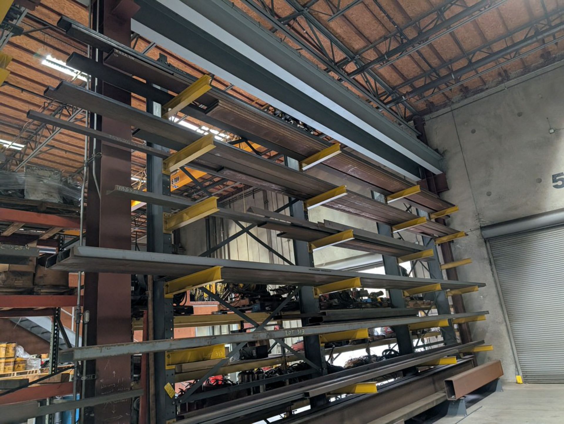 Assorted Raw Material W/ 4-Post Cantiliver Rack To Inlcude But Not ...