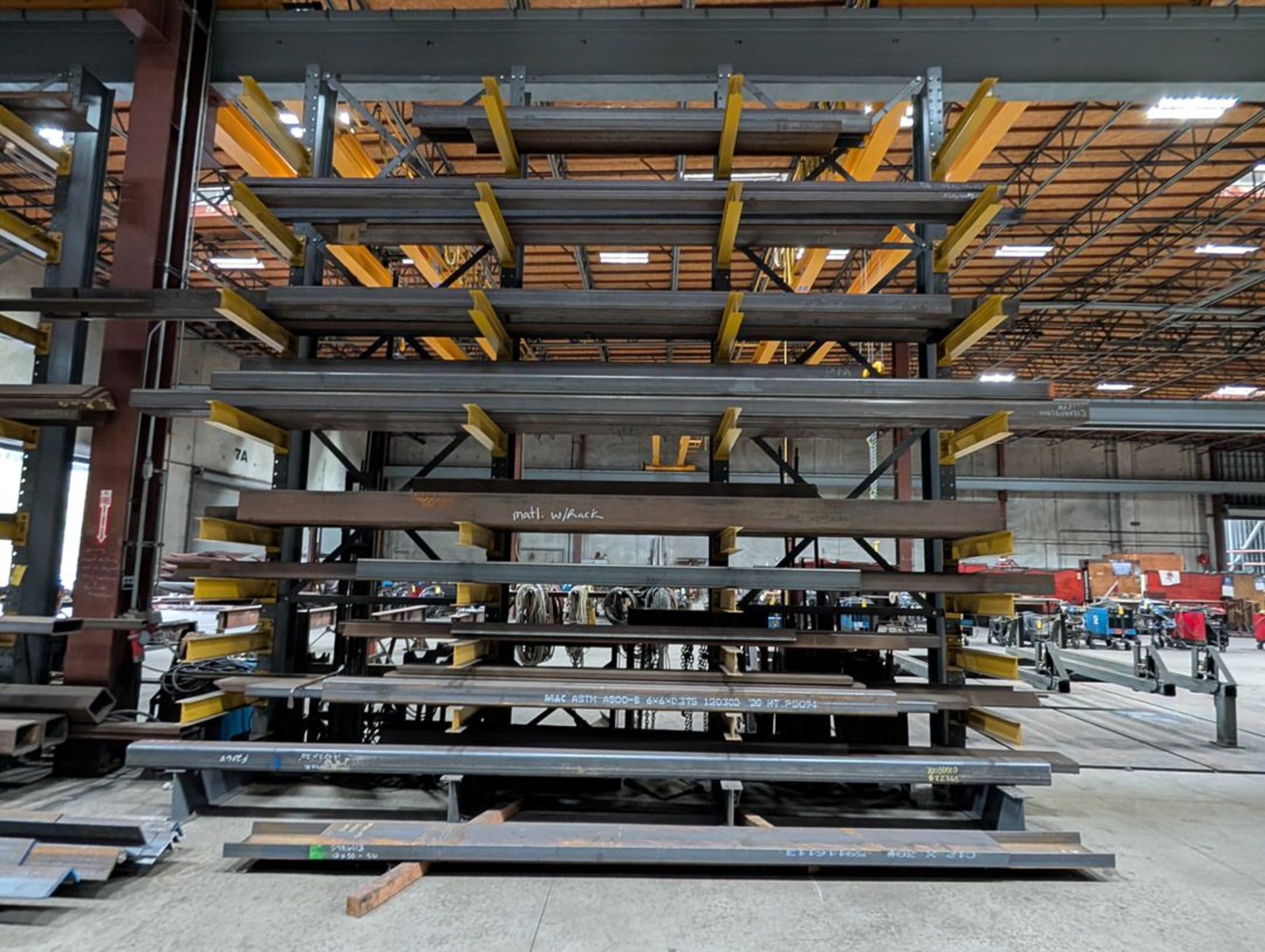 Assorted Raw Material W/ 4-Post Cantiliver Rack To Inlcude But Not ...