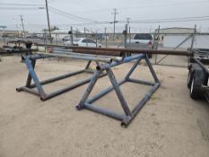 (2) Pipe racks w/ mixed fishing equipment