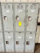 Section of 6 Hallewell Steel Locking Lockers