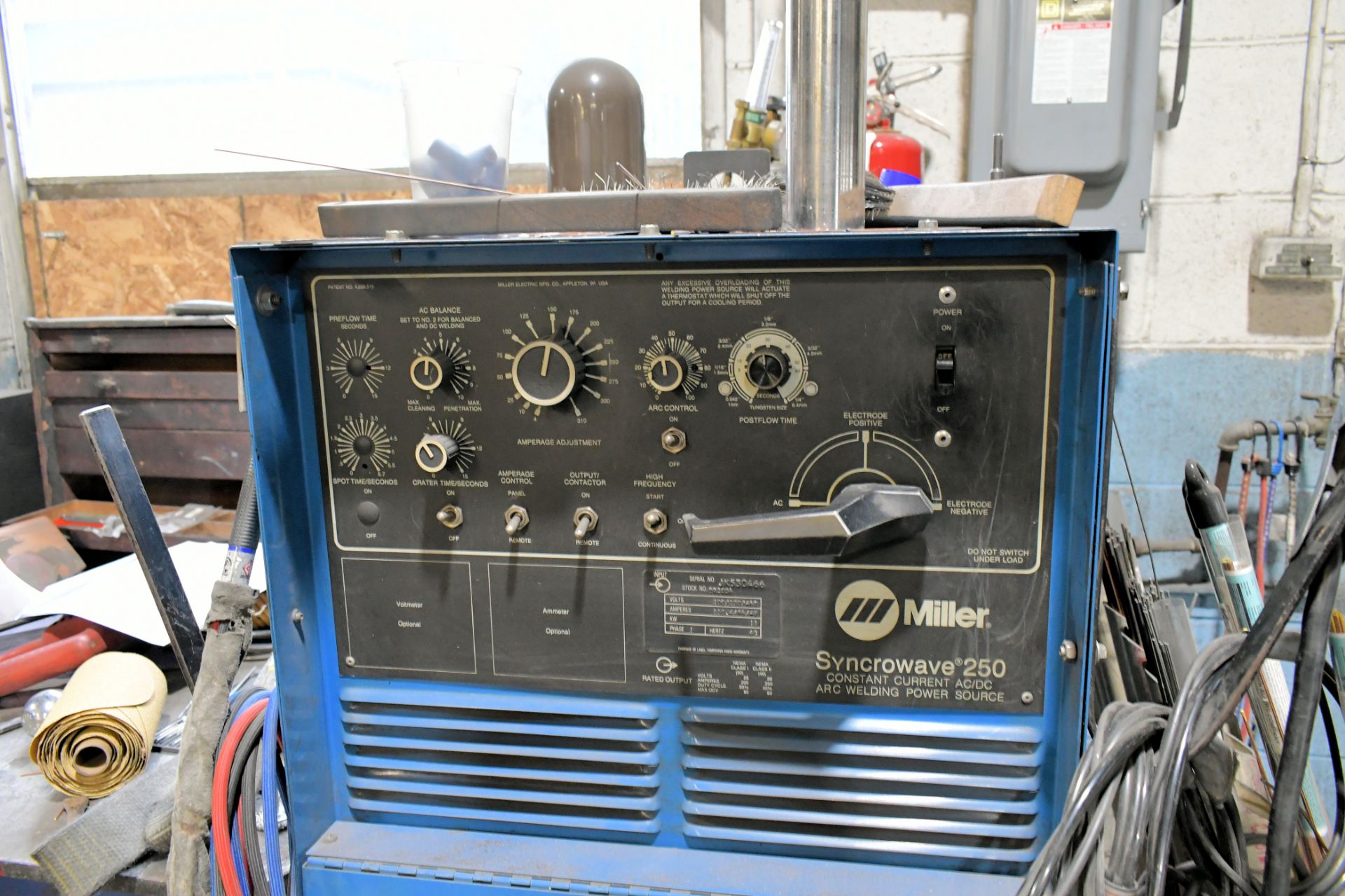 Miller model syncrowave 250 amp ac-dc welder (Located at Pattern Shop)