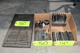 Lot - Drill Punches, Hole Saws and Counterbores in (2) Boxes with Reamer Set (Located at Pattern