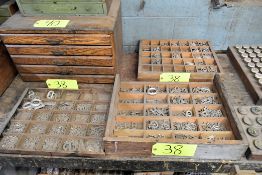 Lot - Metal Embosser Tags with (3) Wood Trays (Located at Pattern Shop)