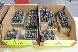 Lot - 1/4" Steel Letter and Number Stamp Sets in (2) Boxes (Located at Pattern Shop)
