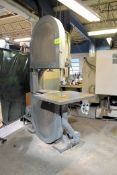 Buss Machine Works woodworking vertical band saw 34" throat, 18" vert. 18" x 29" Table (Located at