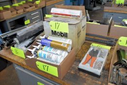 Lot - Caulk in (1) Box with Grease in (2) Case Boxes