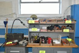 Lot - Extension Cords, Air Hose, Sledge Hammer, Toolbox and Various Hand Tools in (13) Boxes,