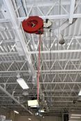 Lot - (3) Ceiling Mounted Retractable Air Hose Reels and (3) Ceiling Mounted Retractable