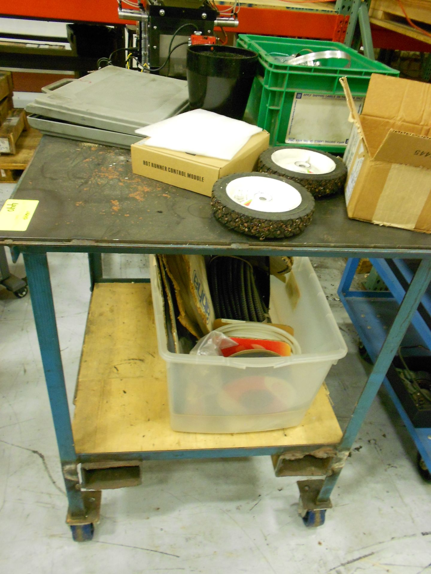 Heavy Duty Industrial Metal and Wood Cart with Wheels, Die Tap Set, all ...