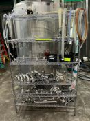 Misc. Brew Tank Fittings with Wire Metro Rack- Subject to Bulk Bid Lot 1A