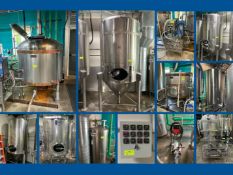 Complete 10BBL -13 BBL Brewhouse System - Bulk Bid Lots: 1-13A Combined Subject to piecemeal sale