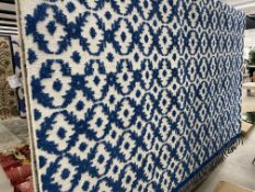 Lazaret Rug- Midnight Blue & Off White- 8x10 (80%wool 20%cotton)- Retail- $3,803.65