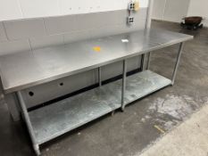 SS Table 96 x 30 x 34 in., Galvanized Undershelf