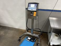 Video Jet 1220 Programmable Inkjet Coder On a Stainless Steel Pedestal Stand 192 S/N: 16282094C21ZH