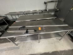 (2) SS Tables (2) 96 x 36 x 36 in., Rounded, Front/Back, SS Undershelf