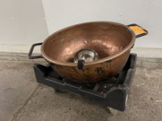 Candy Bowl Copper With Handles, 24 Inch Diameter x 12 Inch Deep