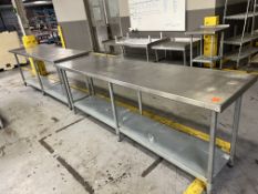 (2) SS Tables (2) 96 x 24 36 in.