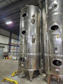 14,000 Liter (3,700 Gallon) Total Capacity Vinquip Vertical Jacketed Stainless Steel Beverage