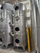 11,000 Liter (2,900 Gallon) Total Capacity Vinquip Vertical Jacketed Stainless Steel Beverage