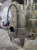 4,500 Liter (1,200 Gallon) Total Capacity Vinquip Vertical Jacketed Stainless Steel Beverage Tank,