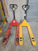 Qty. (2) 5,500 Lbs. Capacity Pallet Jacks, 48 In. Forks (yellow Jack has a bad wheel) Rigging and