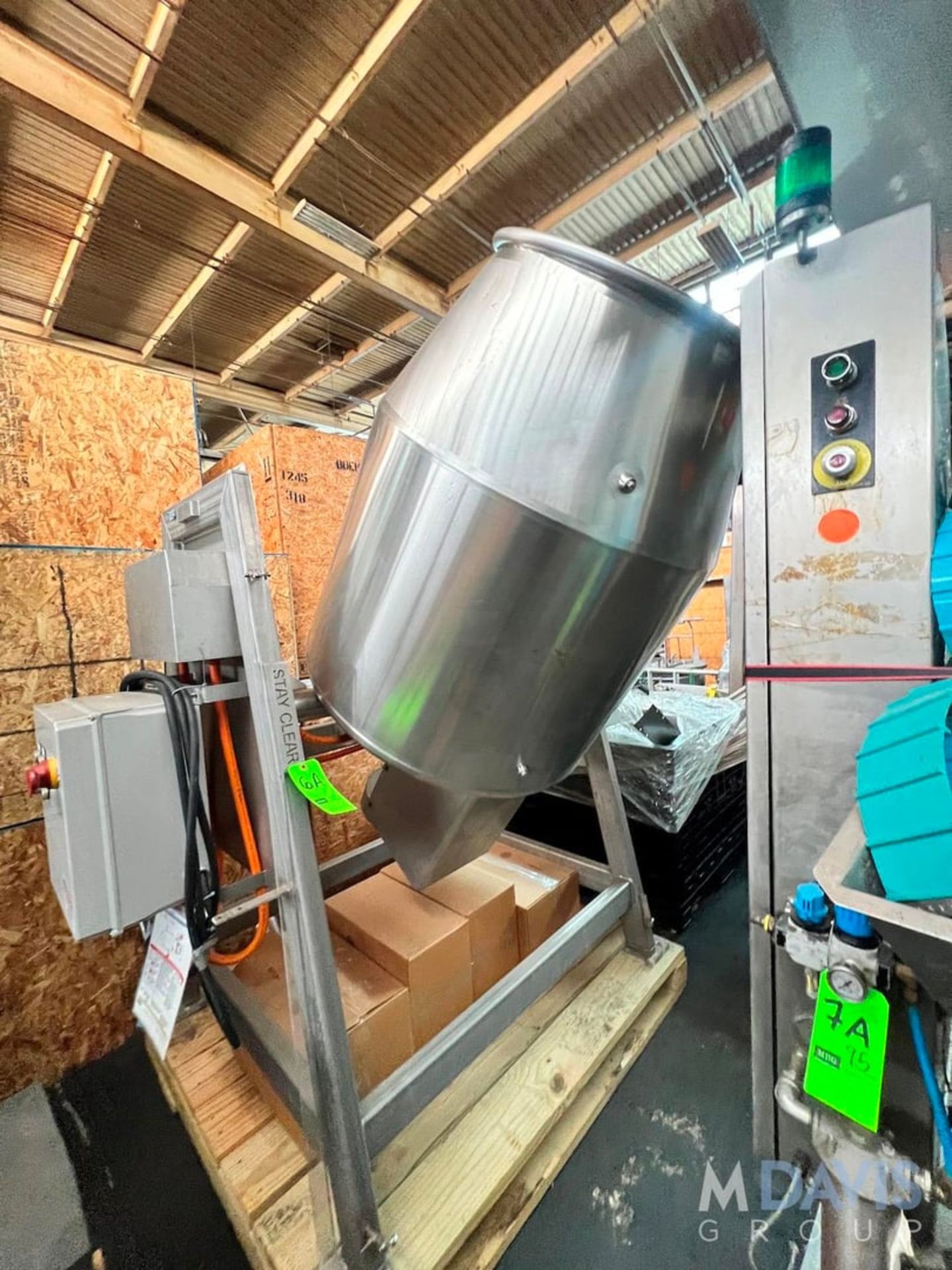 MILLARD MFG CORP S/S CONTINUOUS ROTARY COATING DRUM / TUMBLE MIXER, MODEL 001, S/N 112566, BELIEVED - Image 5 of 7