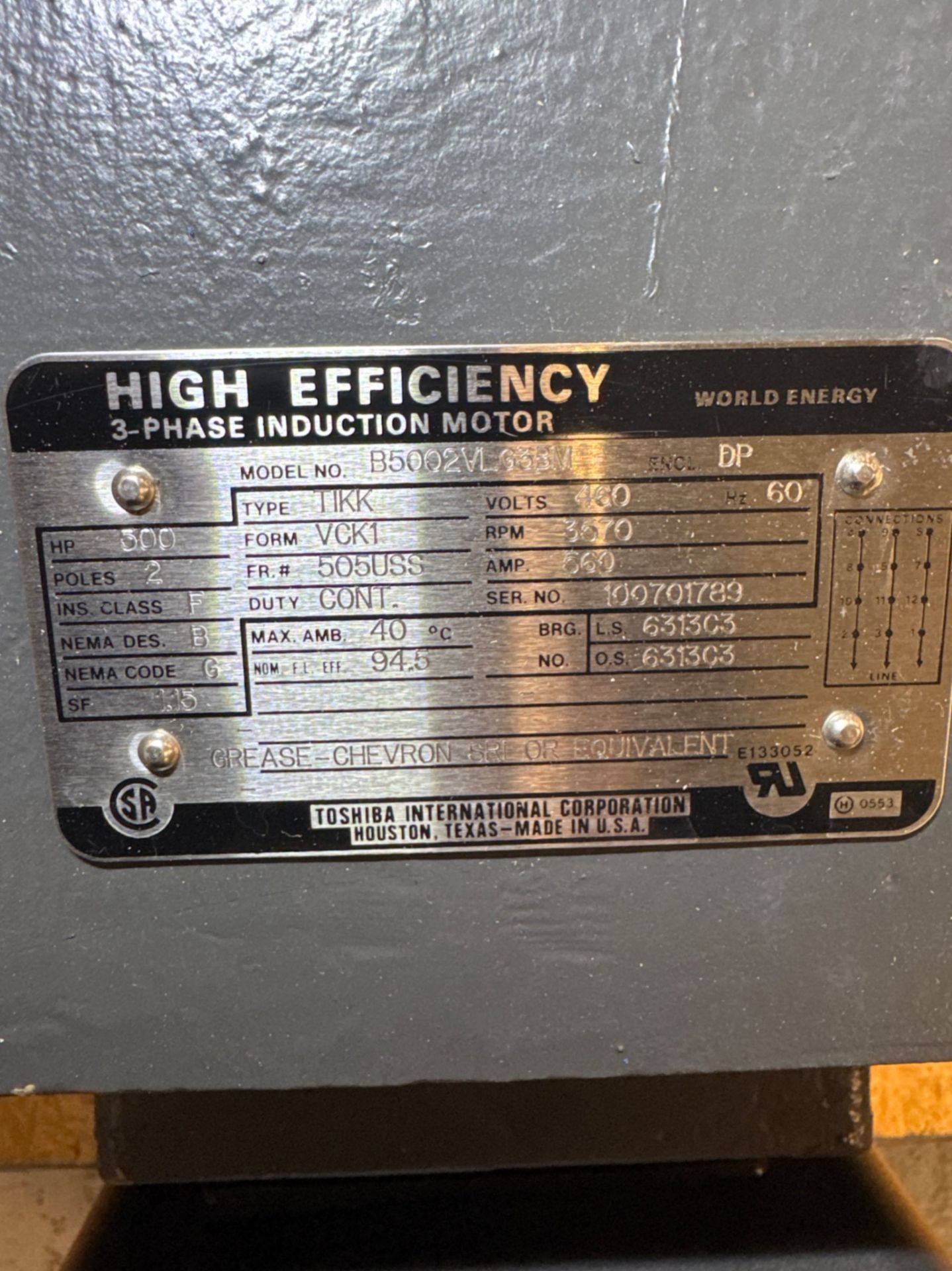 TOSHIBA 500 HP MOTOR - Image 6 of 6