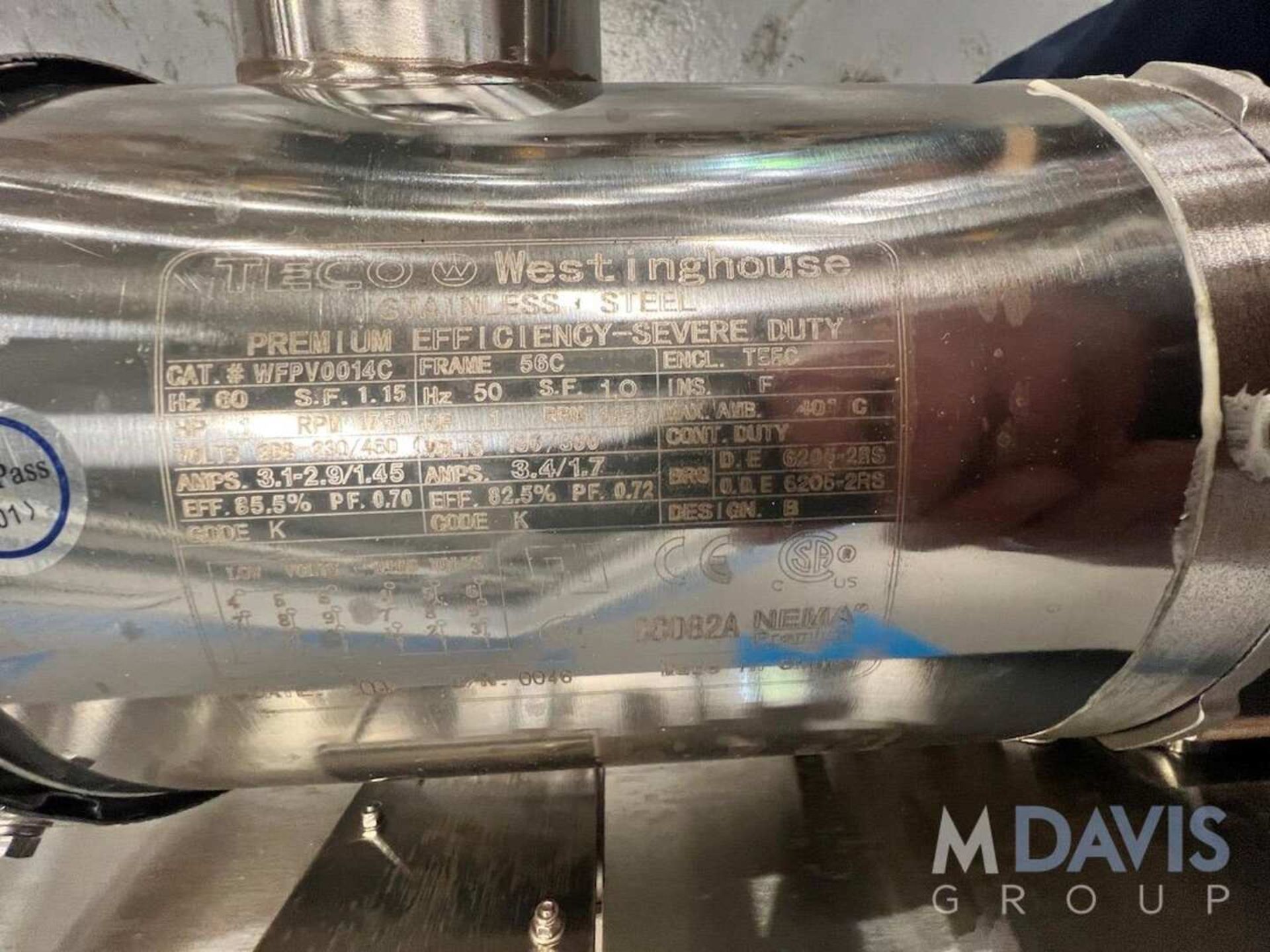 BOSTON CONVEYOR AND AUTOMATION CONVEYOR, APPROX. 50 IN. L X 13 IN. W, WITH WESTINGHOUSE TECO ALL S/S - Image 5 of 9