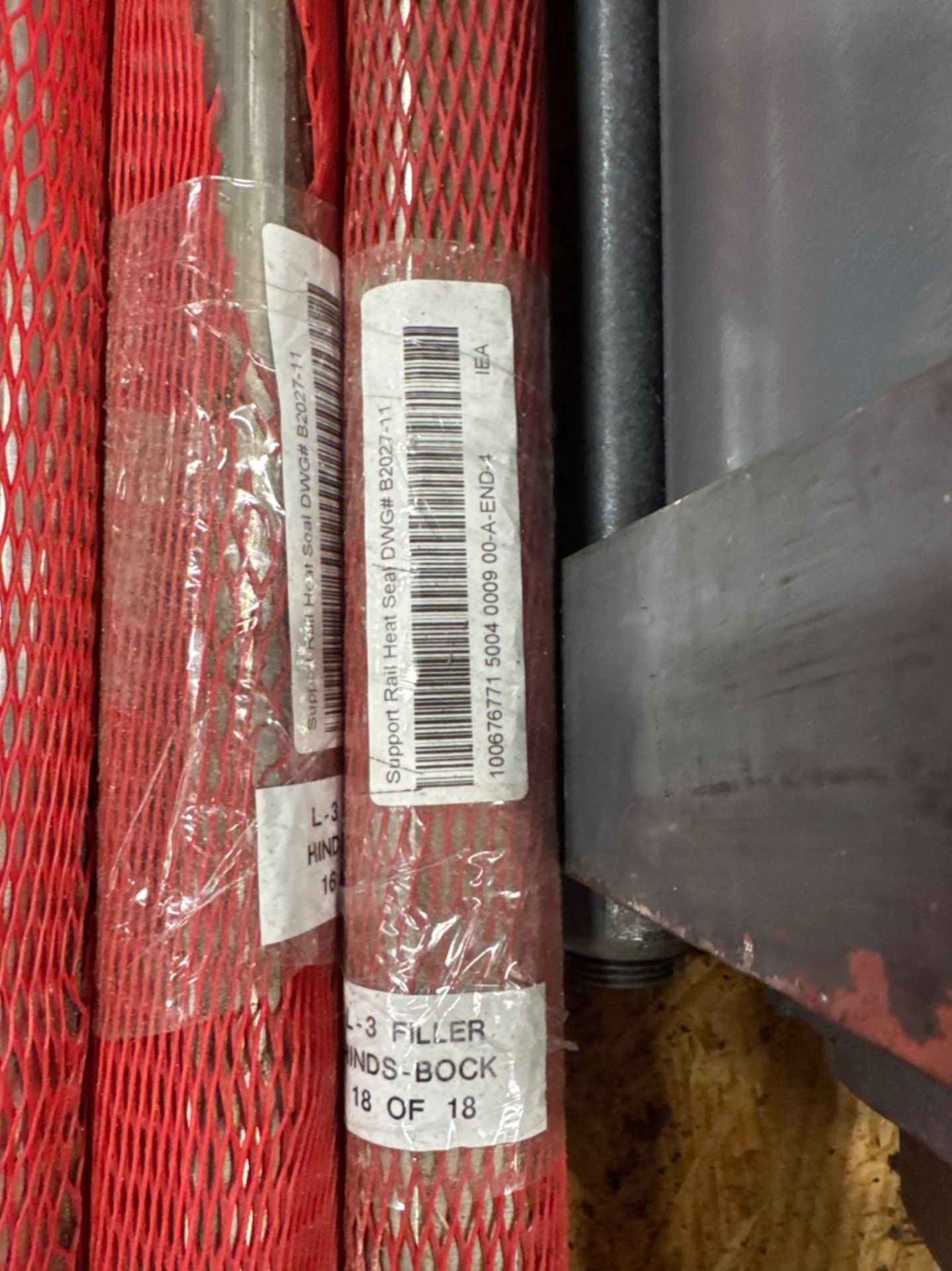 LOT OF (3) HINDS HOCK FILLER (LINE #3) HEAT SEAL SUPPORT RAILS - Image 2 of 2