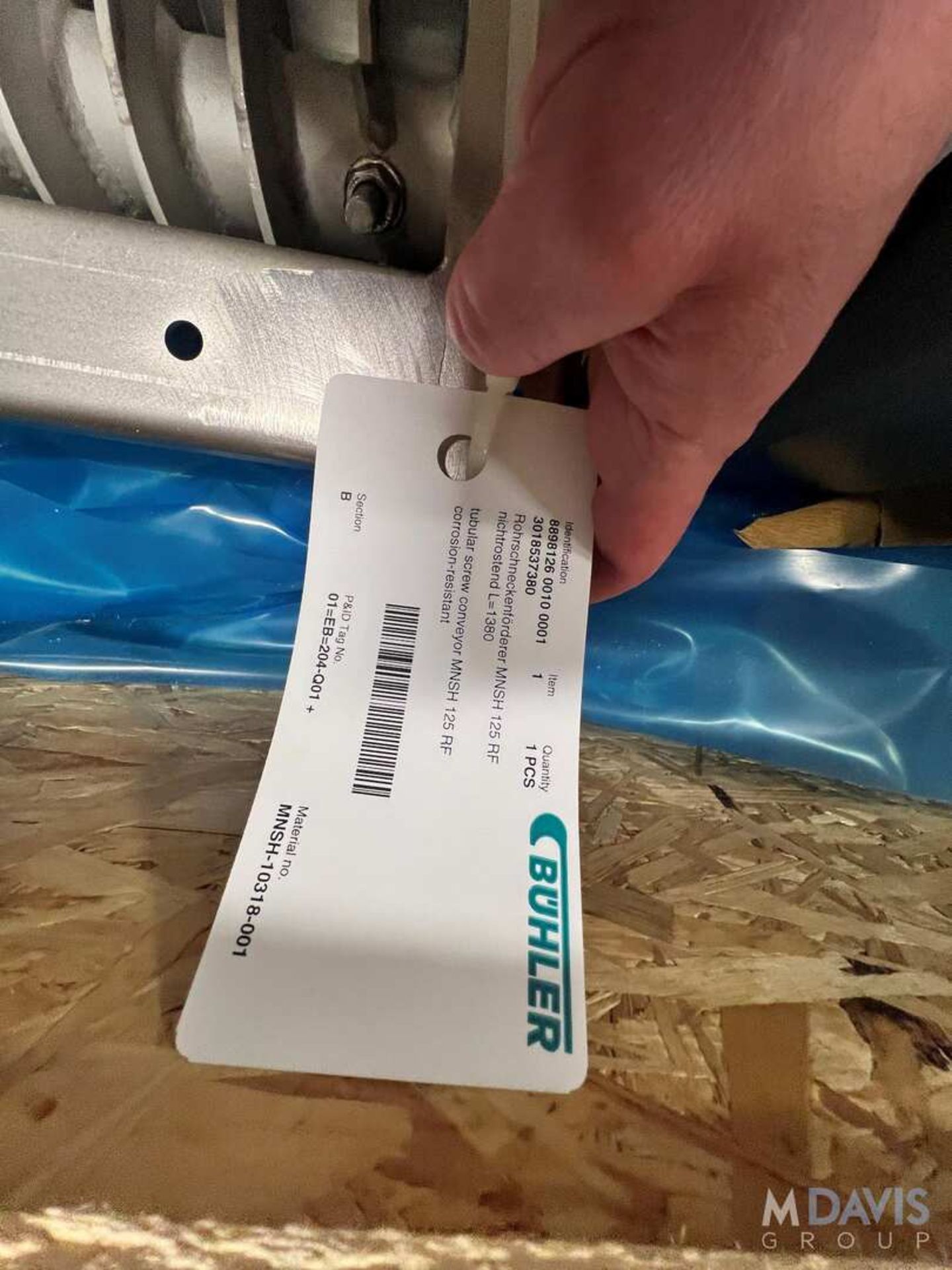 NEW BUHLER TUBULAR SCREW CONVEYOR / AUGER, MODEL MNSH 125 RF, 2020 NORD DRIVE MOTOR, TEMPERATURE SEN - Image 9 of 10