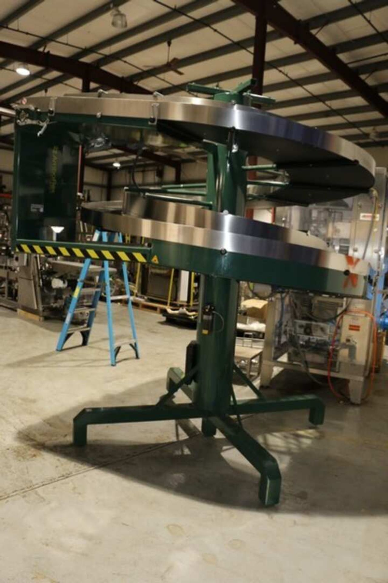 2018 Ambaflex Spiral Case Conveyor, Model SPIRALVEYOR SV, SN 60859-01, 3 Tier, 24" W Belt with Divid