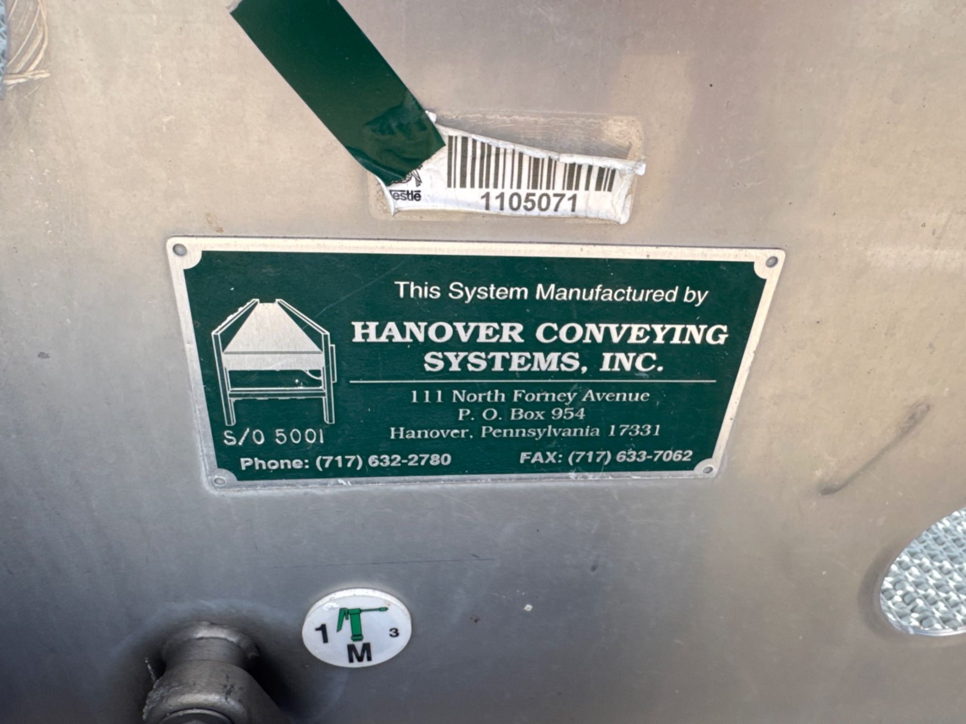 HANOVER CONVEYOR SYSTEMS INCLINED S/S CONVEYOR - Image 8 of 9